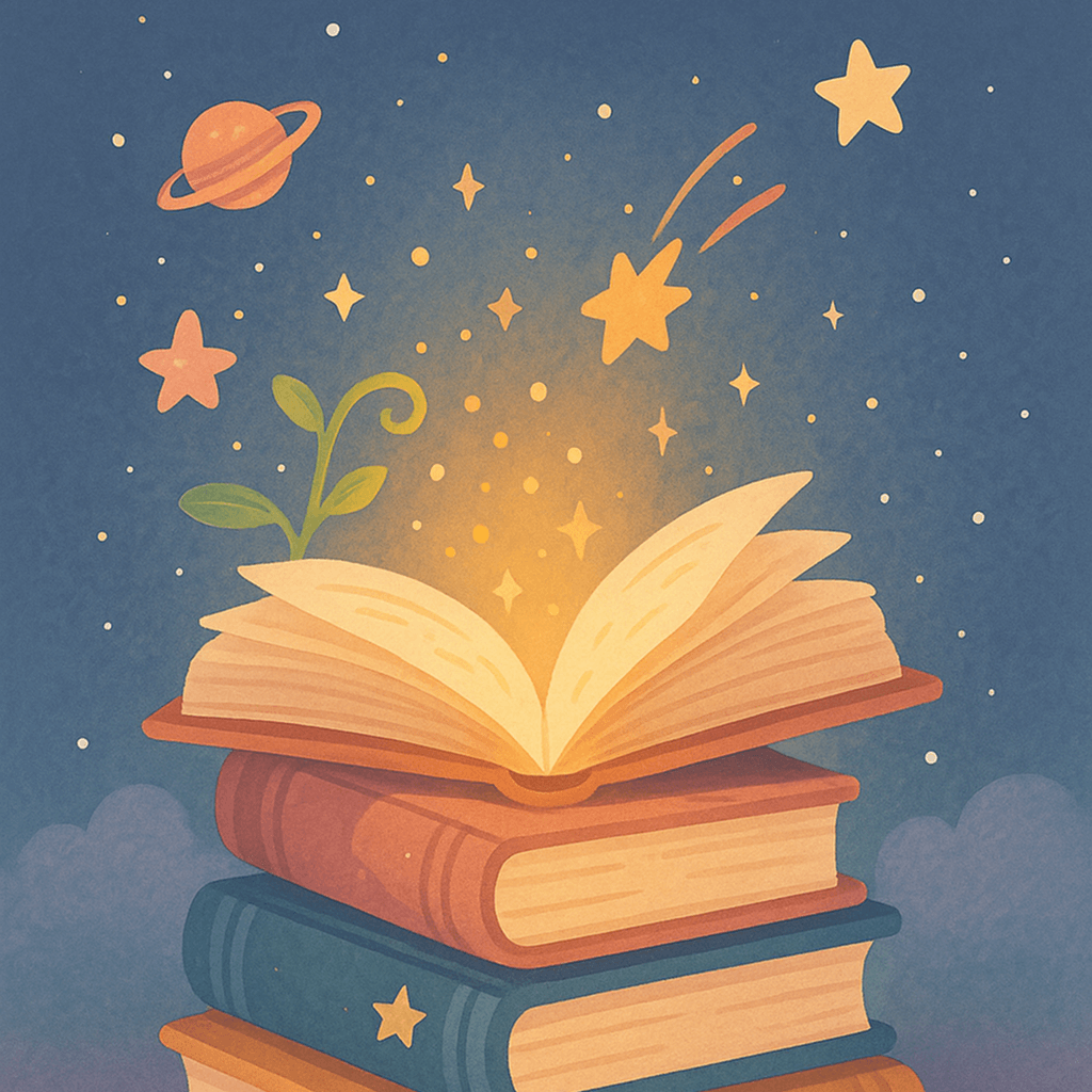 A Stack of Glowing Storybooks